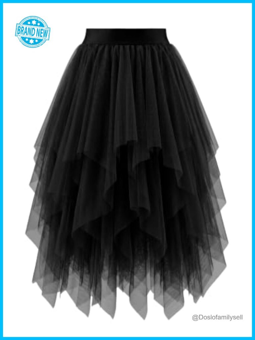 Bridesmay Tulle High Low A-Line Midi Skirt Women Fairy Cosplay